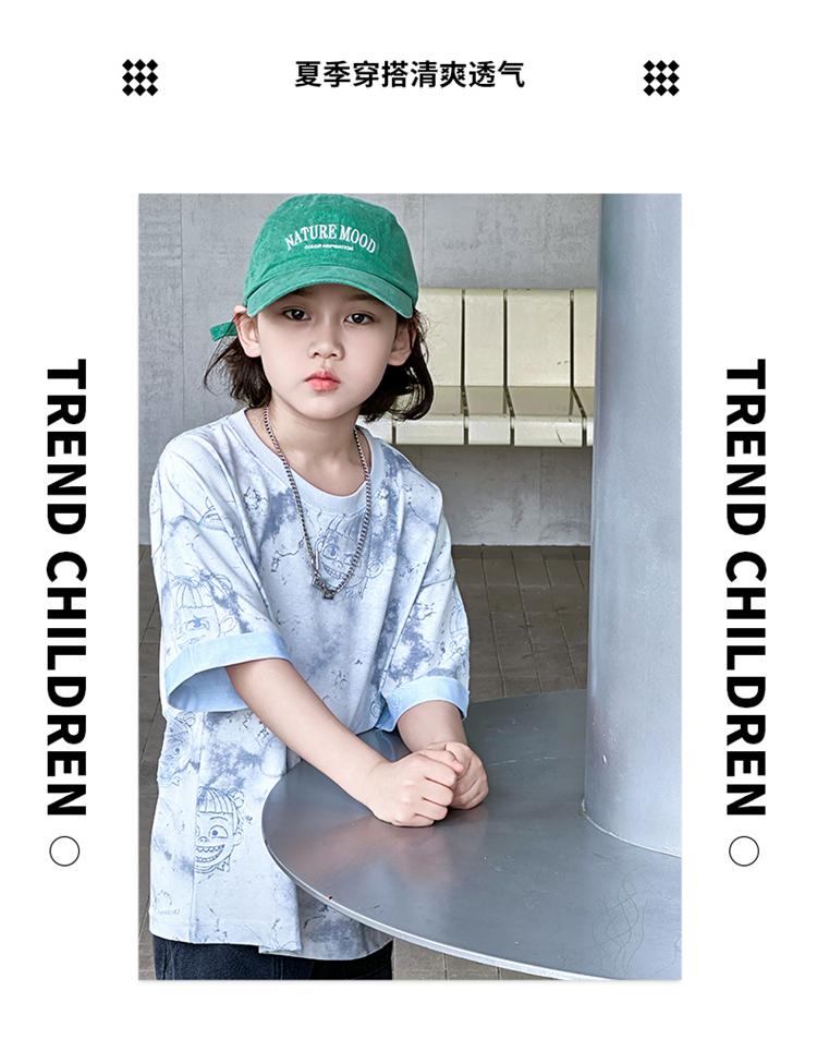 Boys' short sleeved T-shirt set summer clothes 2026 new children's two-piece set summer mid to large children's short sleeved top trend
