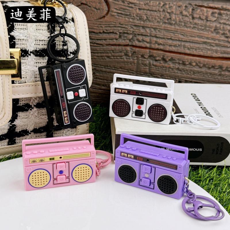 Мини-ретро-брелок-рекордер, который может записывать и воспроизводить музыку, забавная музыкальная шкатулка, подвеска, персонализированный подарок для пары