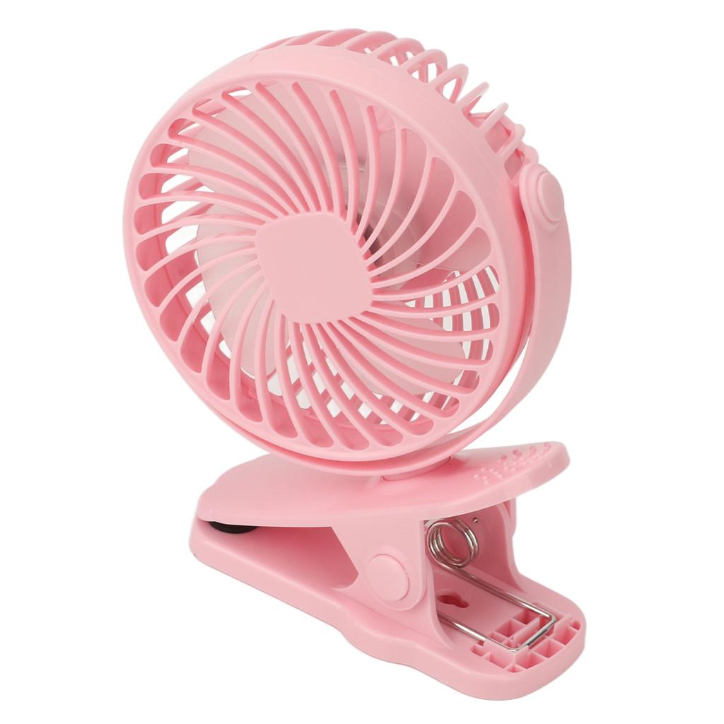 Clip On Fan ABS 720 Degree 3 Gears Noiseless USB Battery Powered Mini Fan for Desktop Office