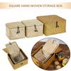 Handmade Storage Baskets Rattan Rectangular Storage Box with Lid Desktop Sundries Organizer Woven Laundry Basket Home Decoration