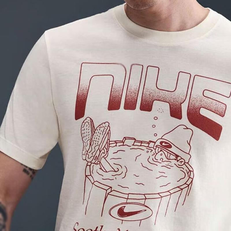 Nike Дышащая летняя футболка для бега с круглым вырезом, спортивная, мужская, топы HQ9265110