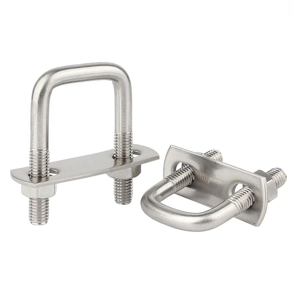 2Sets With Baffle Pipe U-clamp Iron Squa Bolt New Square Clamp
