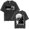 Washed Vintage Anime Tokyo Ghoul Tshirt Manga Kaneki Ken Graphic T Shirts Men Women Clothing Cartoon Retro Oversized Tshirts