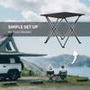 Folding Camping Table, Lightweight Metal Picnic Table with Carry Bag, Foldable Table for Outdoor Camping, Picnic, Hiking, BBQ, Fishing, Black