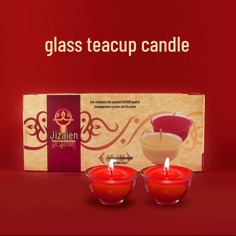 Лампада-лотос из топленого масла для подношения Будде - Доступна с длительностью горения от 1,5 до 24 часов