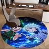 1pc Hunter x Hunter Anime Cartoon Design Round Carpet  Office Chair Mat, NonSlip Rug for Home Decor, Living Room, Bedroom