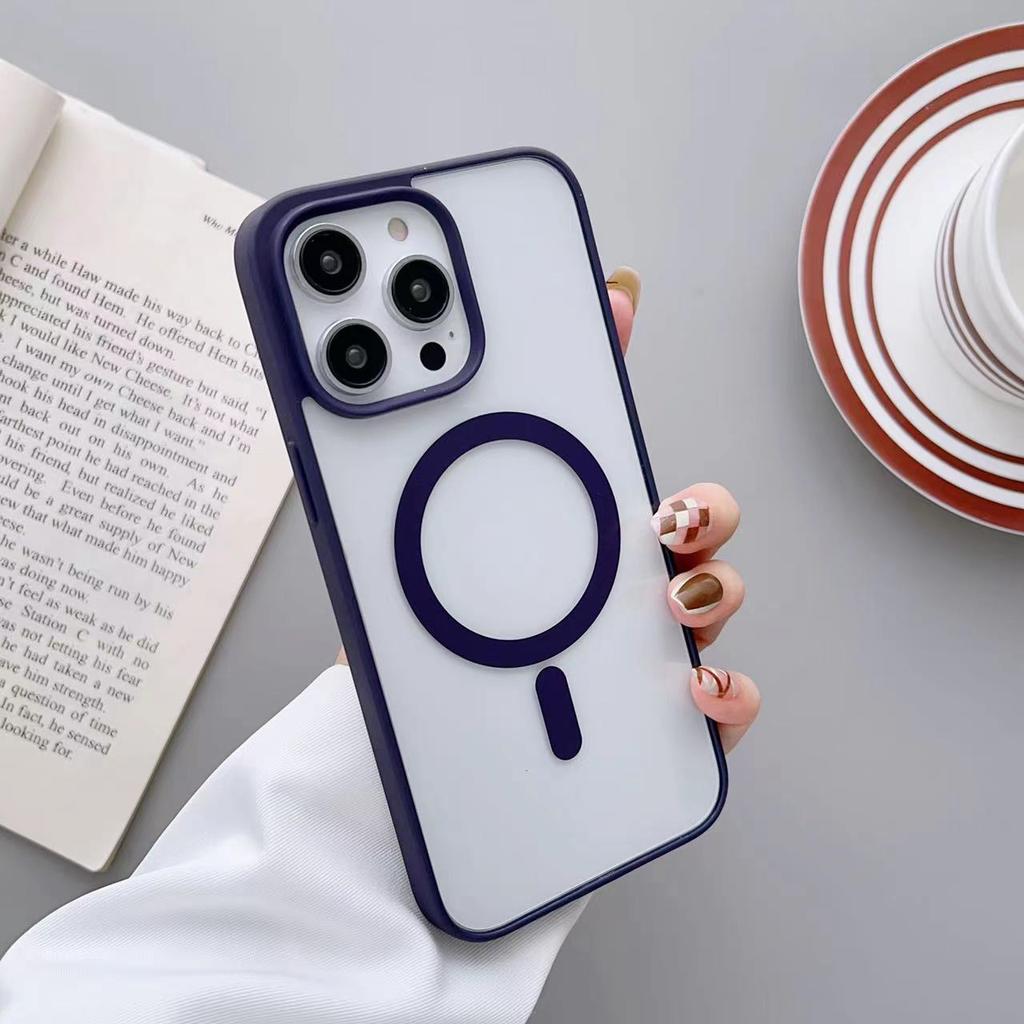 Transparent Case for Apple Magsafe Case for IPhone 15 14 13 12 11 Pro Max SE2022 XSMax XS XR 8 7 Plus Magnetic Adsorption Wireless Charging Cover