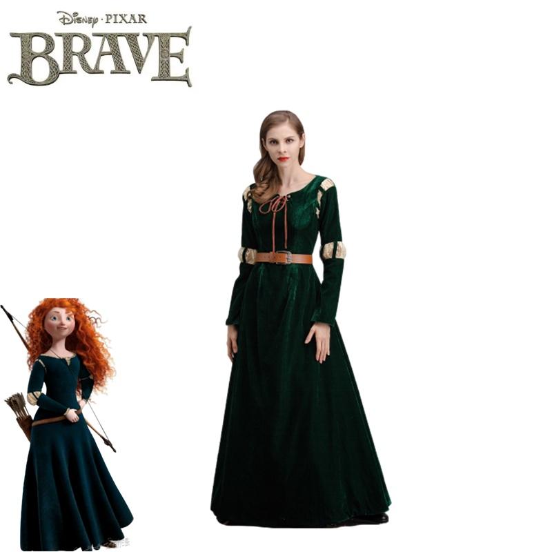 Brave Merida Princess Costume Adult Dress High Quality Cosplay Suit For Halloween Party