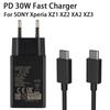 30W XQZ-UC1 PD Fast Charger USB24 Type-C Cable For Sony Xperia 1 5 10 Ii Ili IV V Xperia PRO I Fast Charge Adapter