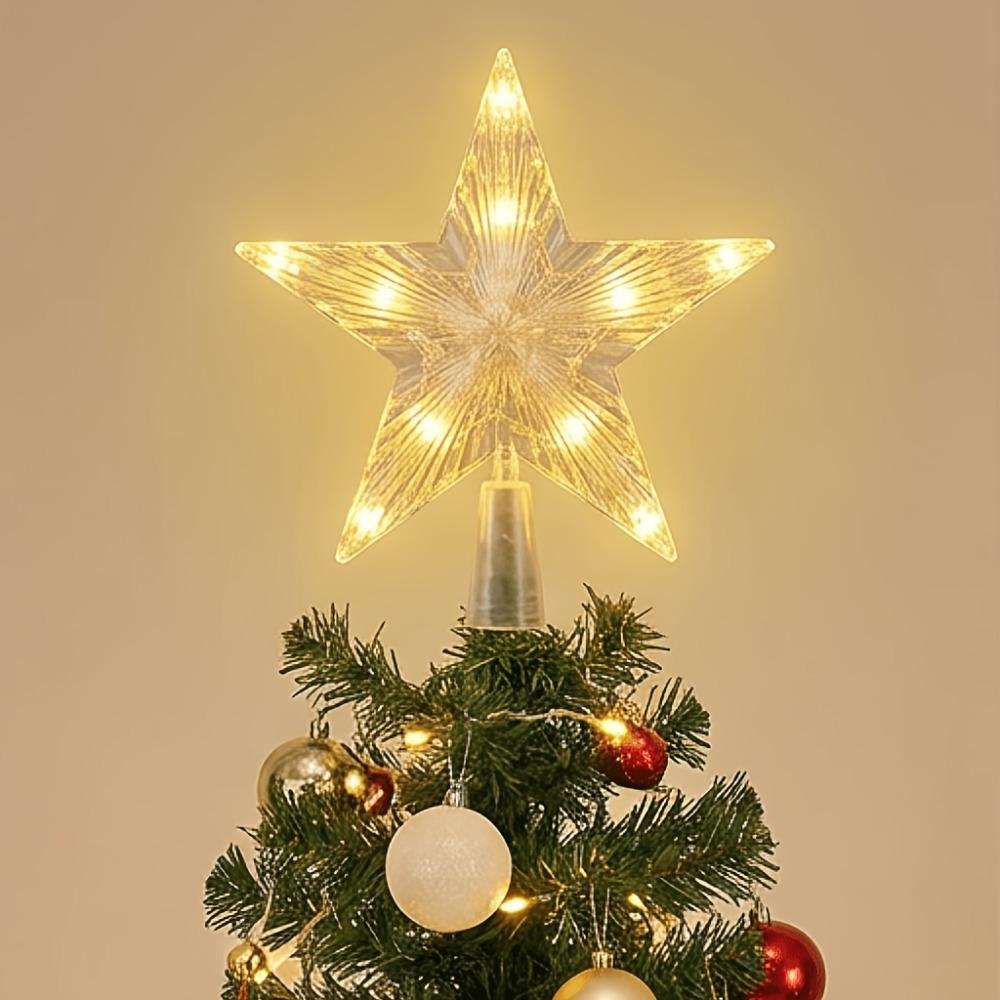 15/21cm Treetop Star Ornament Warm White Glowing Star Lamp Christmas LED Star Light Christmas