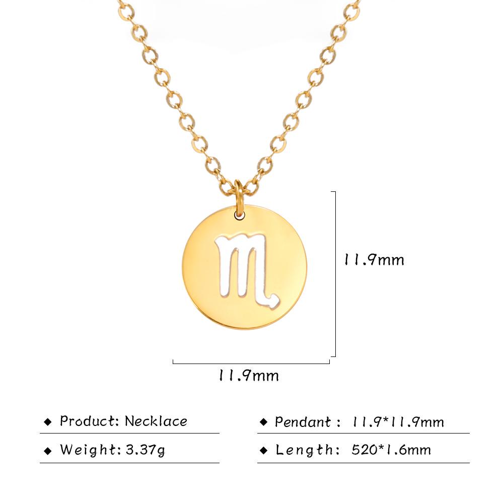 Ожерелья из нержавеющей стали со знаком зодиака, 12 колье-подвески в виде созвездия, Овен, Весы, Лев, колье, подарок на день рождения