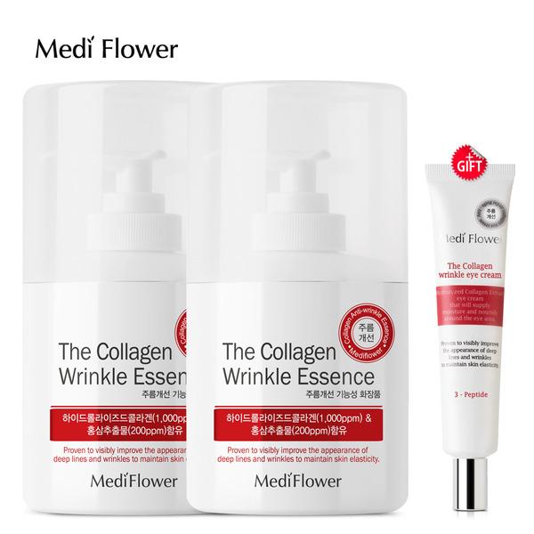 Medi Flower Collagen Wrinkle Improvement Essence 250mlx2 + The Collagen Eye Cream 40ml