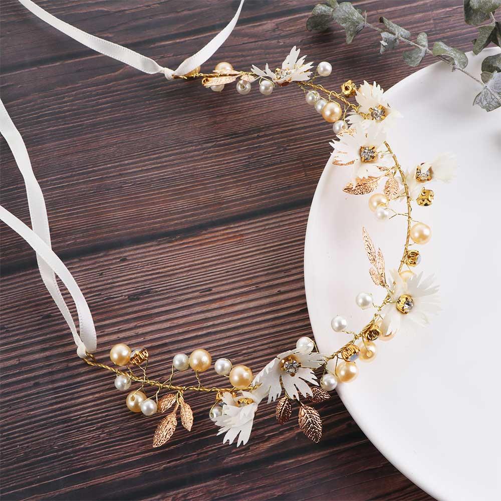 Свадебные ромашки, цветы, жемчуг, диадемы, повязки на голову, гирлянды