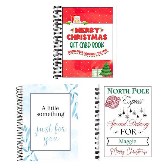 Christmas Gift Card Book DIY Spiral-Bound Merry Christmas College Survival Kit Greeting Card Holder