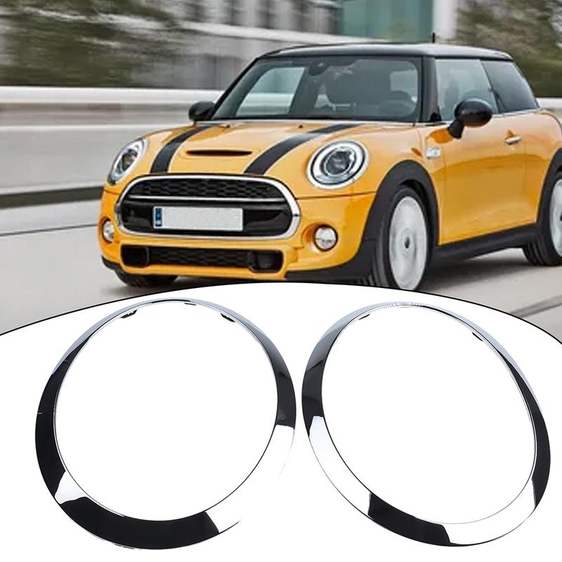 1 пара Серебристых Колец-Окантовок Фар Для MINI Cooper F55 F56 F57 2014-2024 Рамка Фары Кольцо-Окантовка Фары