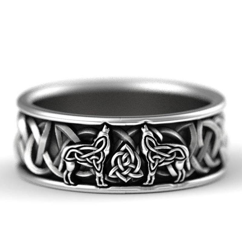 Huitan Viking Скандинавская мифология, гигантский волк, мужское кольцо защиты тотема волка, модное кольцо в стиле хип-хоп, рок, унисекс, кольцо на палец, подарок в стиле панк