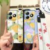 Anti-dust Soft Case Phone Case For Ulefone Note18 Ultra Wristband Silicone Protective Oil Painting Fashion Design Flower