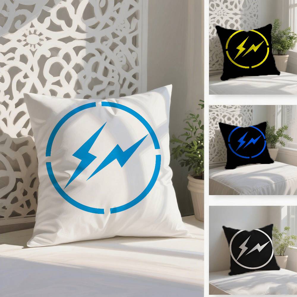 Lightning FFragment DDesign Pillow Case Antidustmite Pillowcase Invisible Zipper Silky Short Plush Sofa Cushion Cover