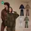 2024 Fall/Winter Distressed Oversized Terry Hoodie Suit - Unisex Retro Street Fashion