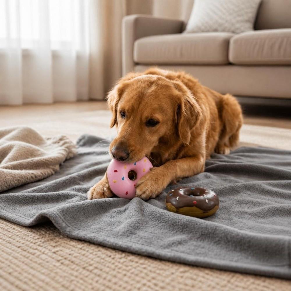 10pcs Latex Squeaky Dog Toy Multi Colors Donut Dog Toy Bouncy Texture Dog Chew Toy Chew Relief