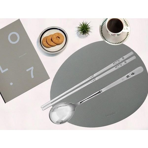 Kitchen Art Clover Sanding, набор столовых приборов на 10 человек, ложка 10 шт. + палочки для еды 10 шт., популярная корейская посуда