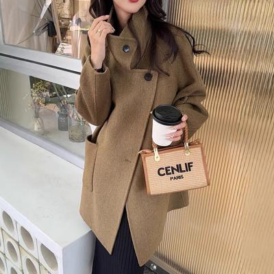 Новое пальто с воротником-стойкой, среднее и длинное, простое модное пальто