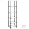 SONGMICS 40cm Wide Steel Rack with Six Tiers, Gap Storage, Slim Shelving, Kitchen Cart, Bathroom Storage, Adjustable Height, Stylish Shelf, 30cm Deep,