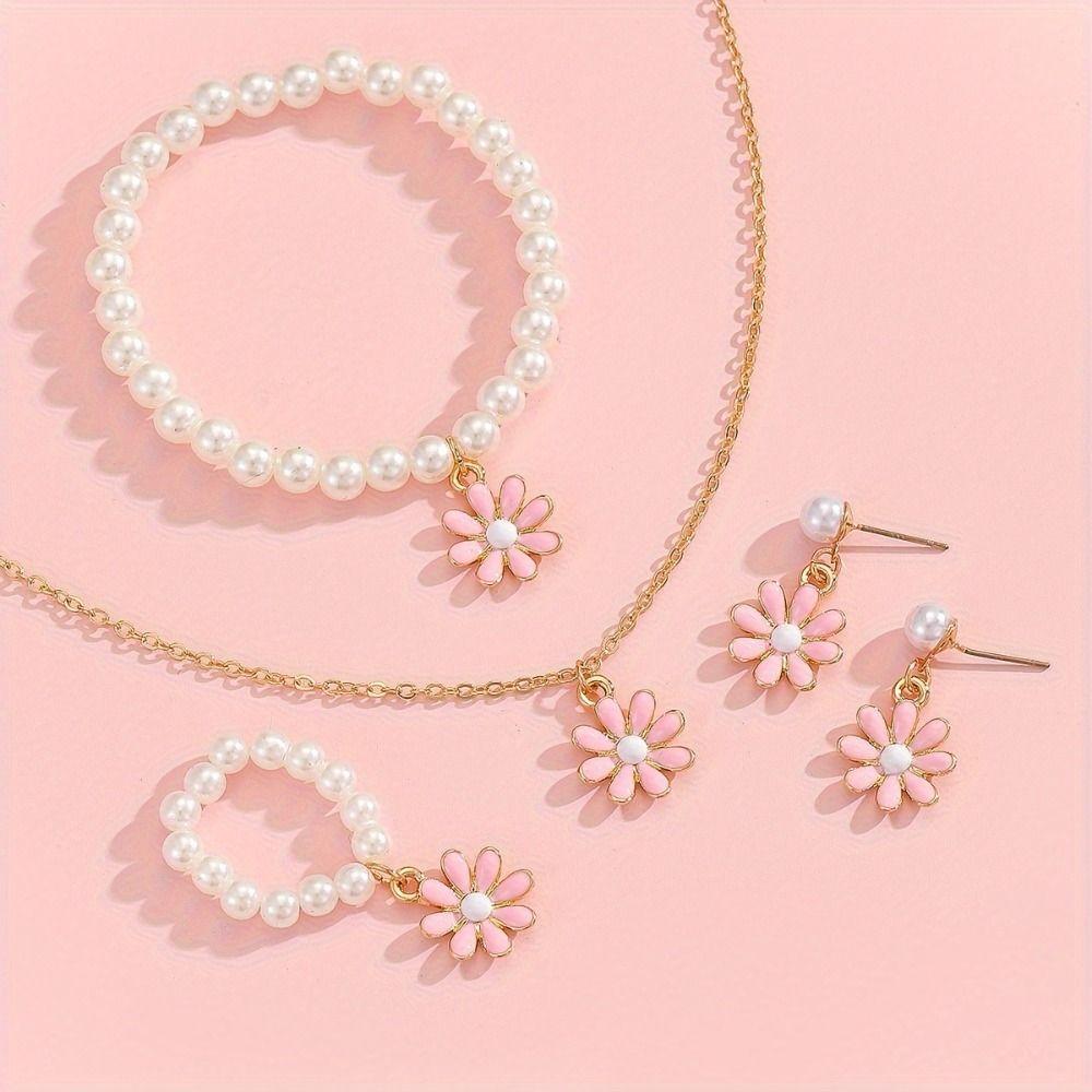 Жемчужные ожерелья Браслеты с дизайном «Бабочка» Модные комплекты ювелирных изделий для детей