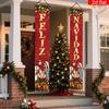 2pcs Banner New Year & Christmas Polyester Porch Decoration
