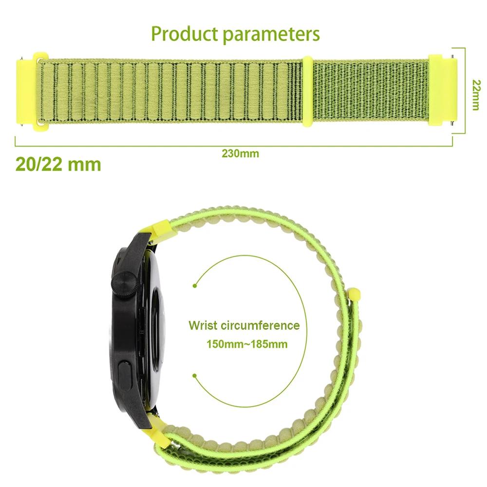 Braided 22mm 20mm Nylon Watch Band for Samsung Galaxy Watch FE 7 6 5 4/6 4 Classic/Gear S3 Loop Strap Bracelet Replace Wristband