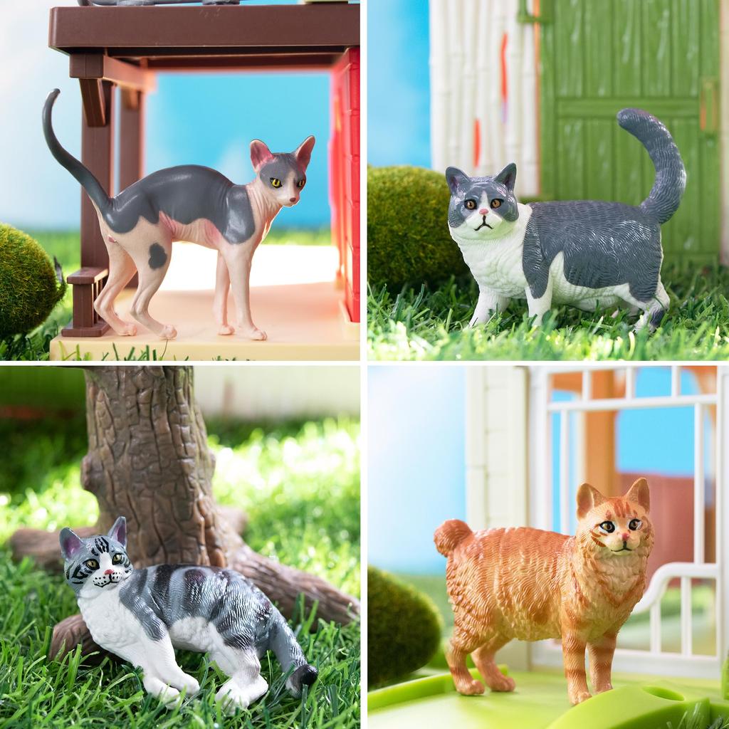 EYSCOTA CAT Фигурка животного Пластиковый набор животных для детей Набор, 12 штук