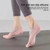 1 Pair Yoga Boat Socks Anti-skid Silicone Grip Bottom Solid Color High Elasticity Sweat Absorption Adult Home Pilates Socks Dance Practice Socks