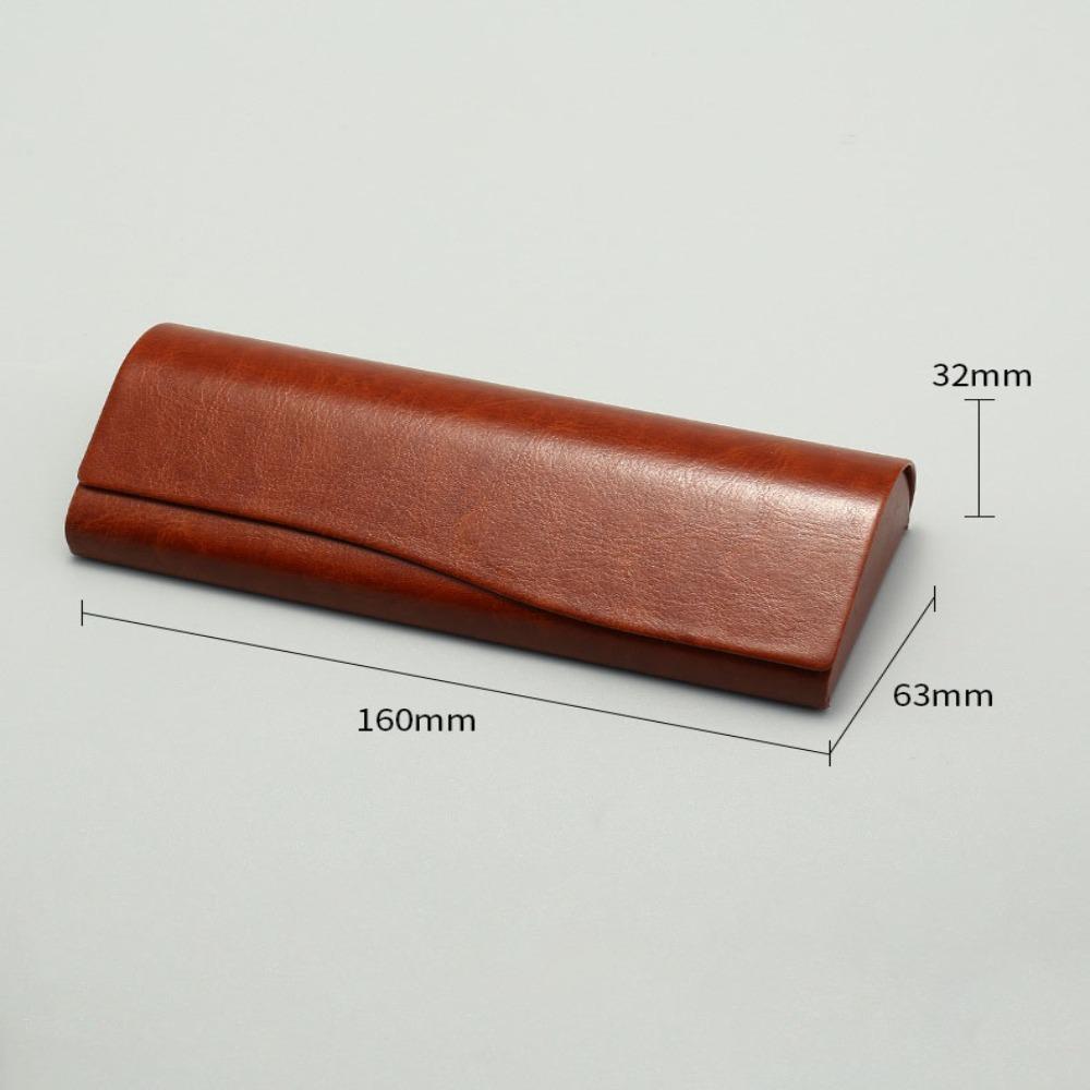 Модный кожаный футляр для очков с глазурью, однотонная коробка для солнцезащитных очков, винтажный кожаный футляр для очков для мужчин