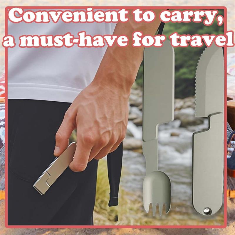 Camping Eating Utensils Set,Kopak Utensil Set,2 in 1 Camping Eating Utensils Set