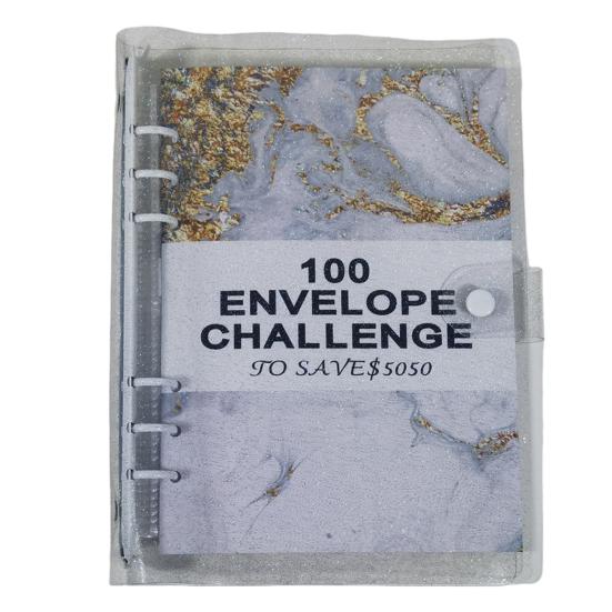 Книга-переплет для экономии денег на 100 дней с водонепроницаемыми мягкими гибкими конвертами для наличных денег