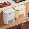 Wall Mounted Garbage Bin with Lid Large Capacity Easy To Install Cabinet Door Trash Can Food Garbage Holder