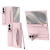 Hinge Elastic Wristband Stand Protection Armor Pen Slot Case for Samsung Galaxy Z Fold8 / 8 Ultra with Tempered Glass Sytlus Pen