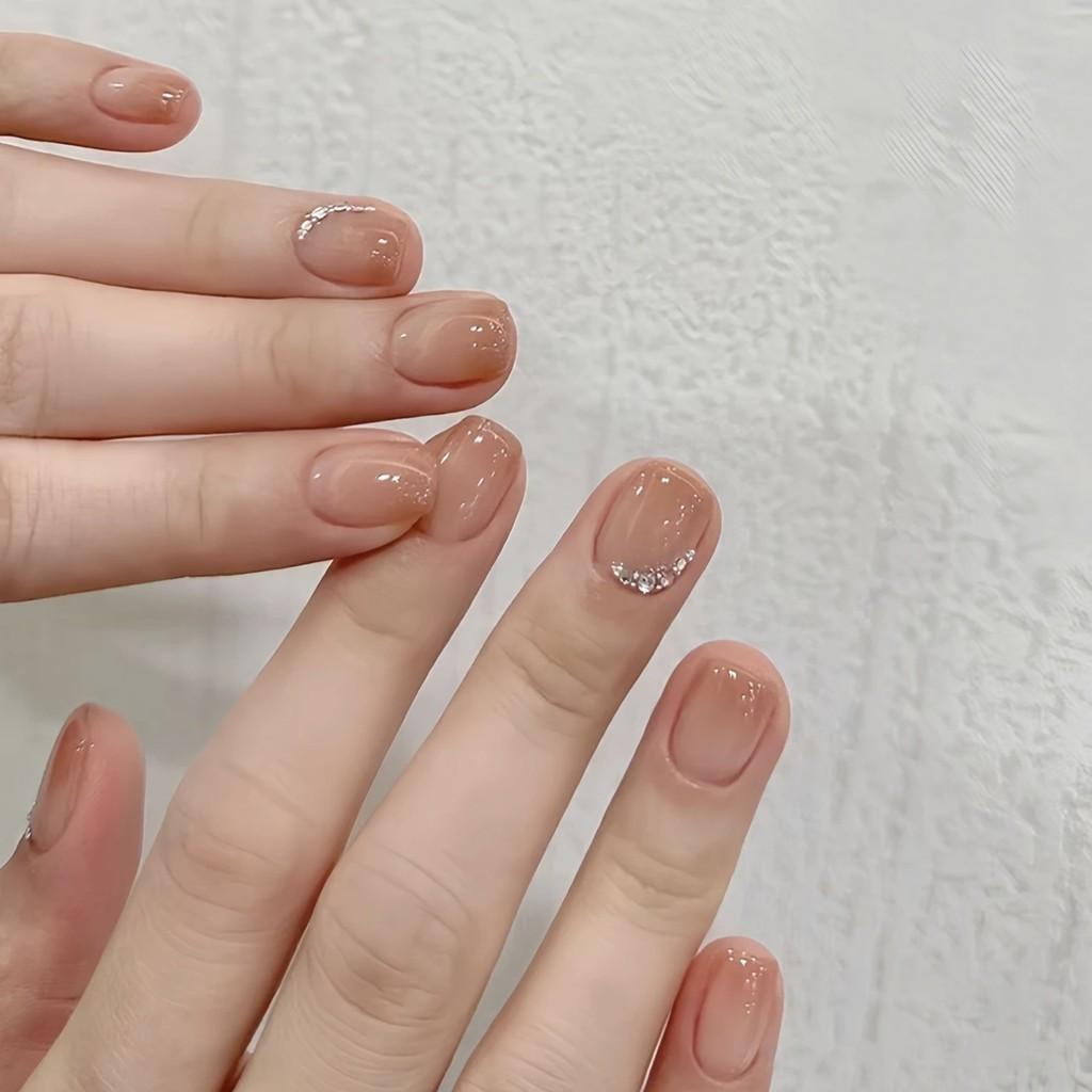 Art Wearing Nail Handmade Ice Nude Pure Highgrade Sense Of Temperament Nail