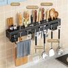 Multi-functional Kitchen Knife Storage Rack Chopstick Barrel Integrated Storage Holder Wall-mounted Punch-free Home Organization