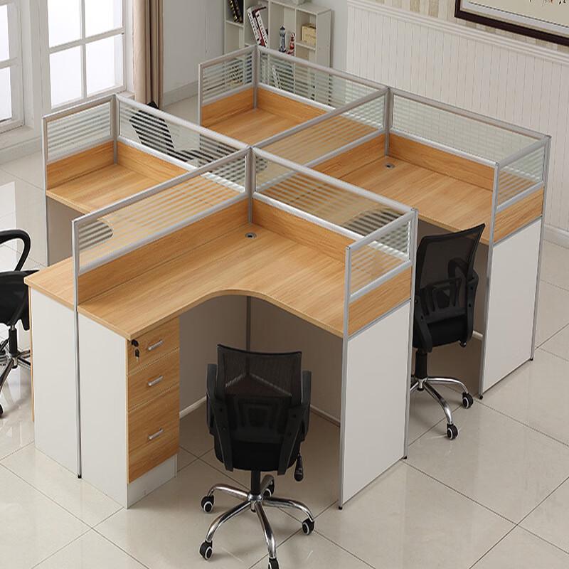 Deli Modern L-Shaped Office Workstation with Cabinet