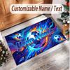 Soccer Theme Soft Crystal Velvet Rug Custom Name & Text Print Non Slip Floor Rug for Bedroom Living Room