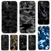 Black Camouflage Phone Case for Iphone 5 5s 2020se 6 6s 7 8 Plus X 10 XR XS 11 12 13 Mini Pro MAX Black Tpu Back Cover