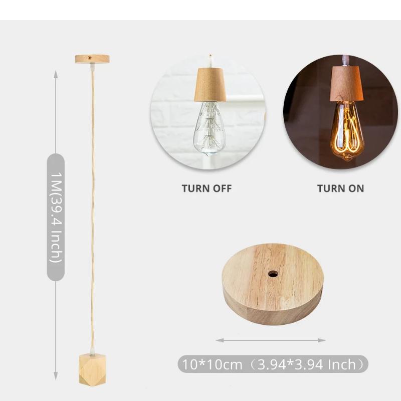 Деревянный подвесной светильник, Современный подвесной светильник для гостиной, Кухонное домашнее освещение, Декоративные осветительные приборы (Без лампочек)