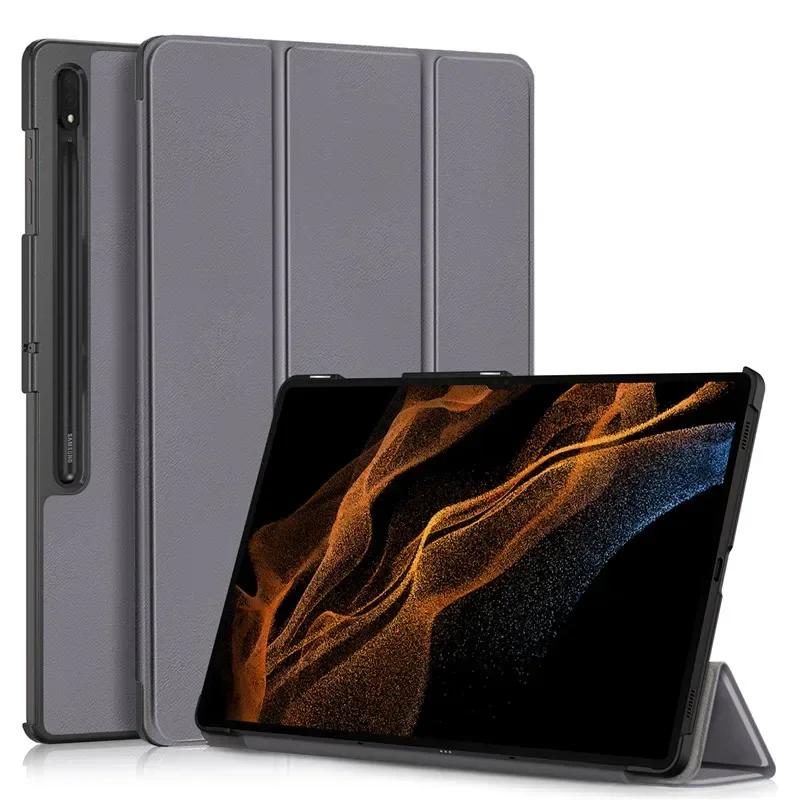 For Samsung Tab S10 Ultra Case 14.6 Inch S9 S8 Ultra SM-X920 X910 X900 Flip Stand Magnetic Leather Cover Hard 14.6" Tablet Case