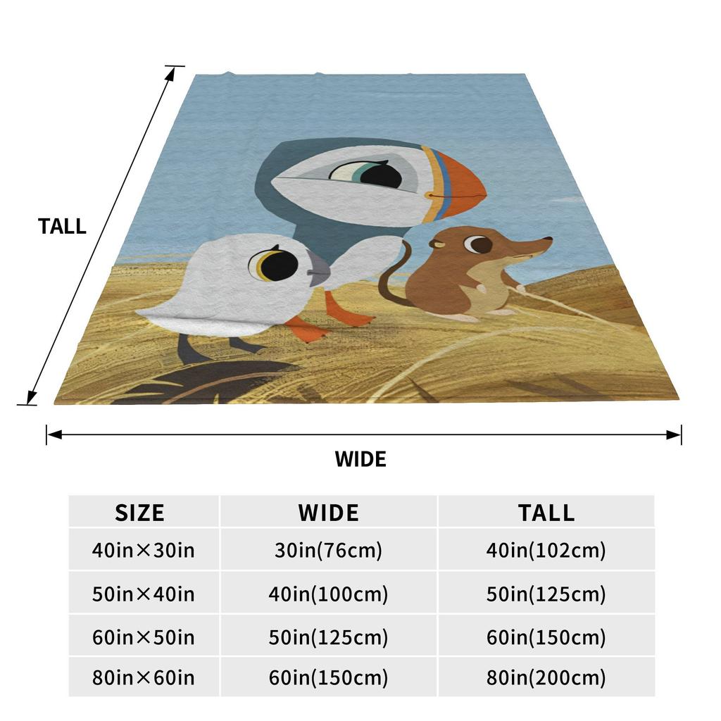 Puffin Rock Cartoon   Flannel Blanket  Awesome Throw Blanket for Bed Sofa Couch 200x150cm Rug Piece