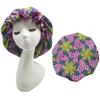 Fashion African Style Ankara Pattern Bonnet Set Daily and Night Wear Sleep Caps Colorful Satin Silk Hair Bonnet