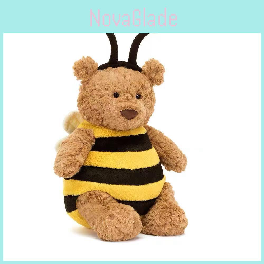 Delightful Bumblebee Bear Plush Toy 25cm Soft Pp Cotton Cuddly Companion