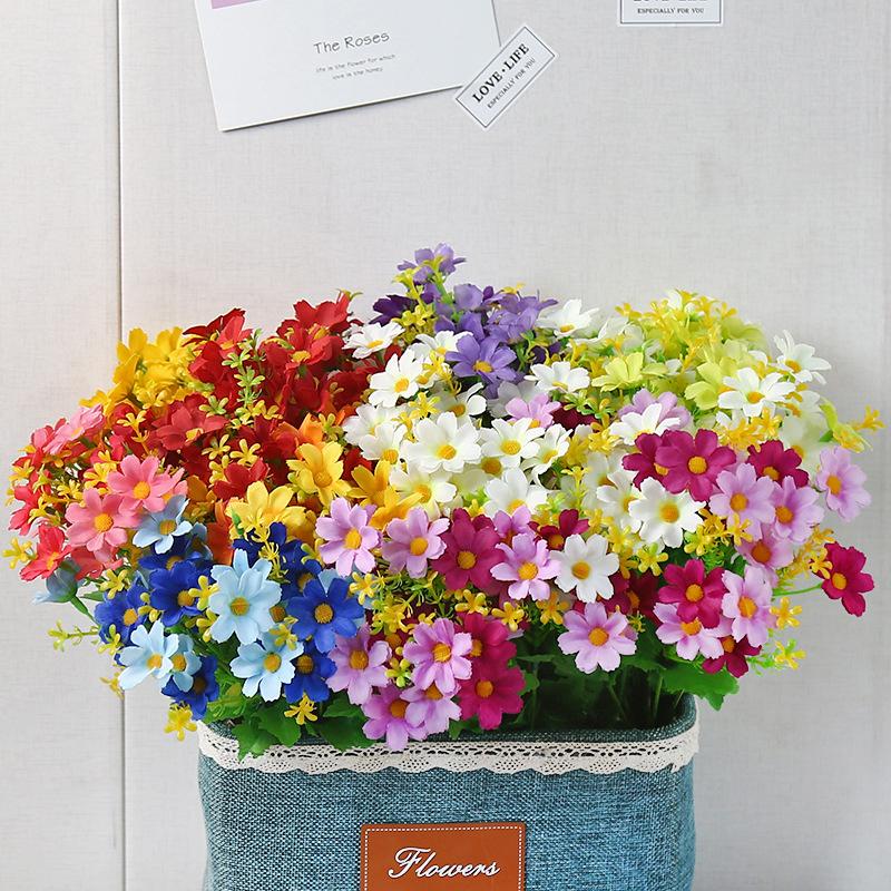 1 букет 28 головок искусственных цветов искусственный шелк орхидея хризантема цветок свадебный букет цветов домашний сад вечеринка декор