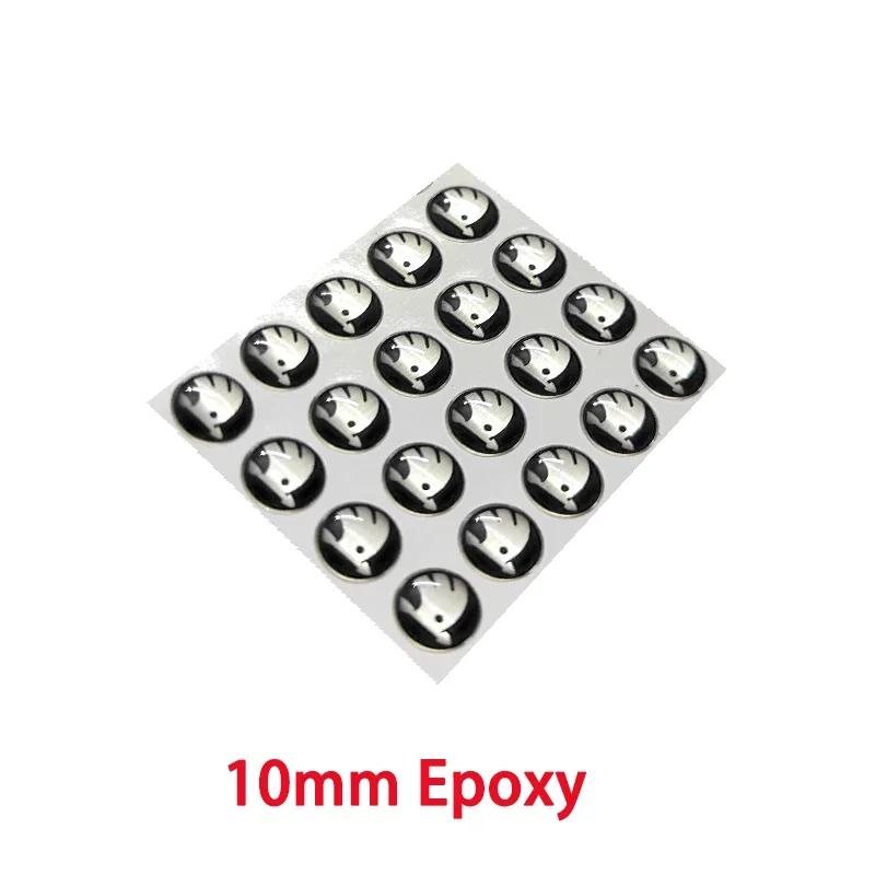 Car Sticker 2025 New 10PCS 14mm Car Remote Key Sticker Emblem Decal For Skoda Octavia Kodiaq Fabia Superb Rapid Kamiq Karoq Deri