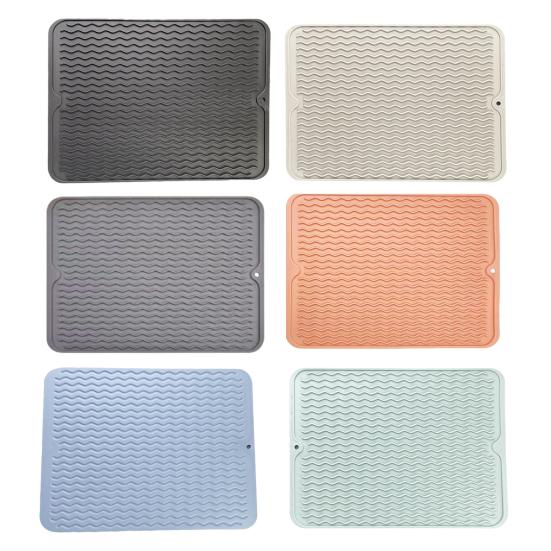 Silicone Drain Mat Anti-slip Base Food Grade Easy To Clean Cookware Drying Tray Air Circulation Drain Mat